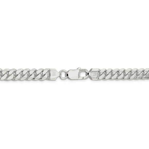 Mens 7.25mm Sterling Silver Solid Domed Curb Chain Necklace, 22 Inch - Picture 4 of 8